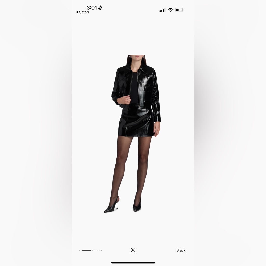 Ronny Kobo Collection Glossy Black Leather Jacket